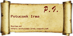 Potucsek Irma névjegykártya